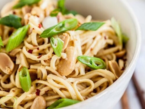 Spicy Thai Peanut Chicken Noodles