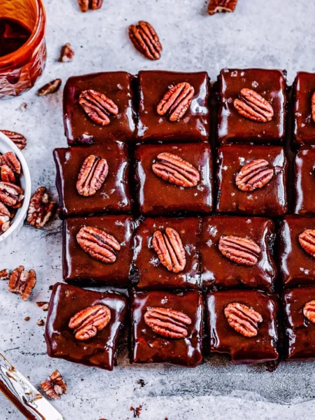 Spiced Caramel Turtle Brownies